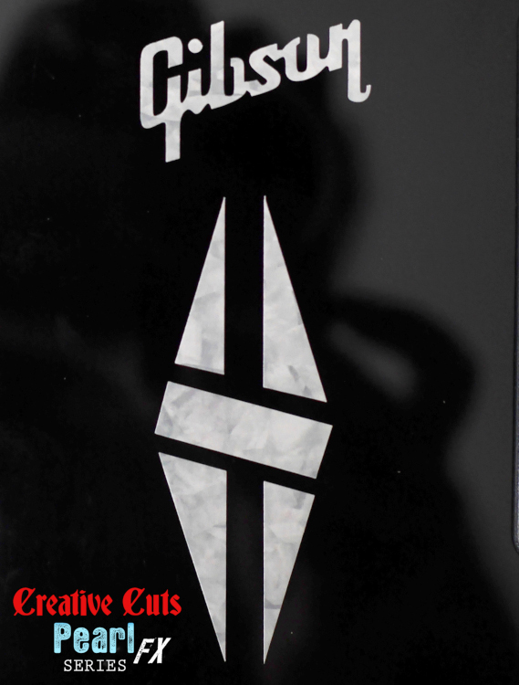 CreativeCuts Inlays Gibson Logo & Split Diamond Headstock Logo MOP
